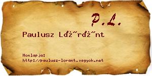 Paulusz Lóránt névjegykártya
