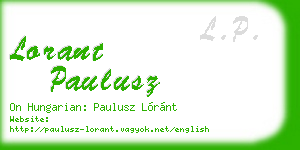 lorant paulusz business card